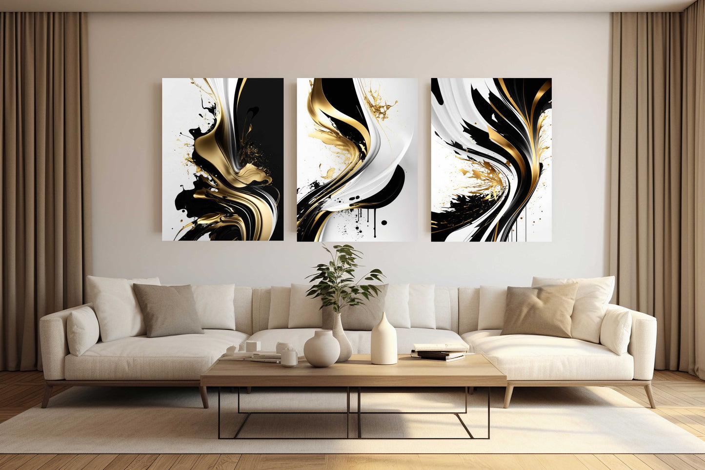 Black Cosmic Waves Acrylic Wall Art