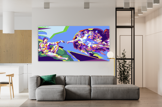 The Creation of Adam Pop Art Acrylic Wall Art