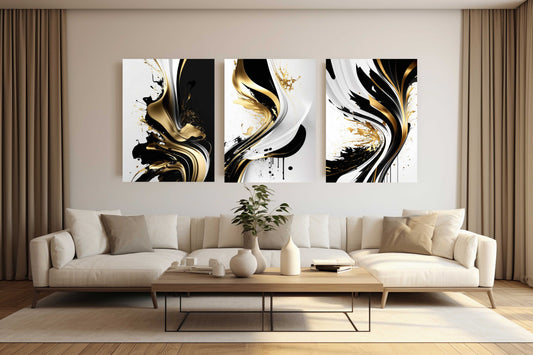Black Cosmic Waves Acrylic Wall Art